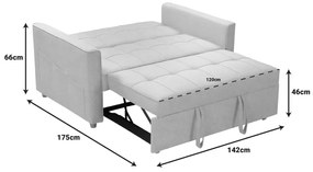 Καναπές-κρεβάτι Commit pakoworld 2θέσιος ύφασμα σε μπεζ-γκρι απόχρωση 142x93x90εκ