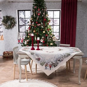 Τραπεζοκαρέ Χριστουγεννιάτικο Saltzburg Grey Teoran 140 X140