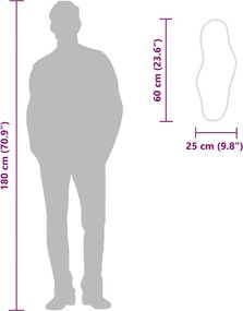 vidaXL Καθρέφτης Τοίχου Μαύρος 60x25 εκ.