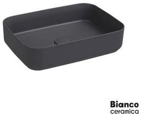Bianco Ceramica Punto Επιτραπέζιος Πορσελάνινος Νιπτήρας 50x36εκ Anthracite Matt