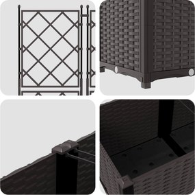 vidaXL Γλάστρα Κήπου 2 τμχ. Καφέ 80 x 40 x 143 εκ. PP