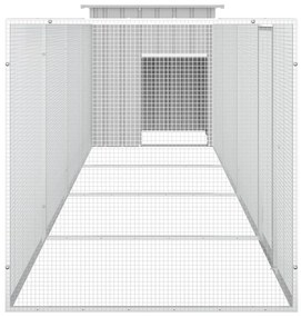 vidaXL Κοτέτσι - Κλουβί Γκρι 500x91x100 εκ. από Γαλβανισμένο Χάλυβα