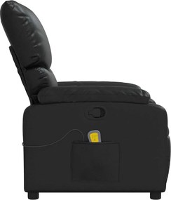 vidaXL Πολυθρόνα Μασάζ Ανακλινόμενη Μαύρη από Συνθετικό Δέρμα