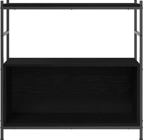 vidaXL Ράφι Βιβλίων Μαύρη δρυς 80 x 30 x 78.5 εκ Επεξεργασμένο ξύλο
