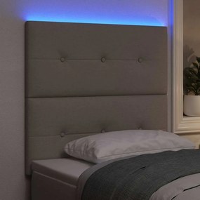 vidaXL LED κεφαλάρι Taupe ύφασμα