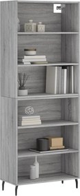 vidaXL Ντουλάπι Sonoma Γκρι 69,5x32,5x180 εκ. Επεξεργασμένο Ξύλο