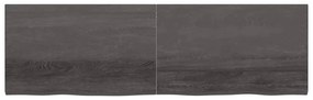 Ράφι Τοίχου Σκούρο Καφέ 200x60x(2-4) εκ. Επεξ. Μασίφ Ξύλο Δρυός - Καφέ