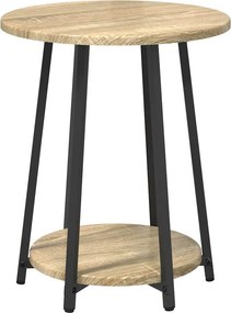 vidaXL Σετ βοηθητικά τραπεζάκια με ράφι 2 pcs Σονομα δρυς και Μαύρο
