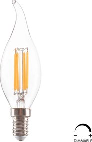 ΛΑΜΠΤΗΡΑΣ HM4047.01 ΣΤΥΛ ΦΛΟΓΑ LED FILAMENT 6W E14 3000K ΔΙΑΦΑΝΟ DIMMABLE