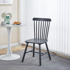Καρέκλα Melia rubberwood σε μαύρη απόχρωση 45x51x87εκ 4αδα 45x51x87 εκ.