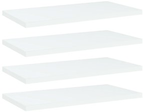 vidaXL Ράφια Βιβλιοθήκης 4 τεμ. Λευκά 40x20x1,5 εκ. από Επεξ.Ξύλο