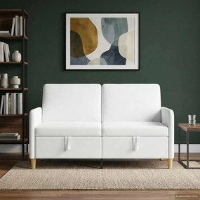 vidaXL Καναπές με Αποθήκευση Λευκό 152 x 78 x 87 εκ Πολυεστέρας