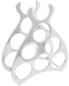 vidaXL Ράφι Κρασιού Ασημί 32 x 14 x 37.5 εκ. Αλουμίνιο