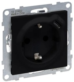 Πρίζα 2π+γ+USB C Φορτ Μαύρο  SEANO 765326 Legrand 765326