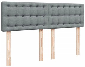 Κρεβάτι Boxspring με Στρώμα Ανοιχτό Γκρι 140x200 εκ. Υφασμάτινο - Γκρι