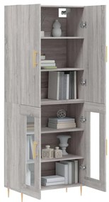 vidaXL Ντουλάπι Γκρι Sonoma 69,5 x 34 x 180 εκ. Επεξεργασμένο Ξύλο