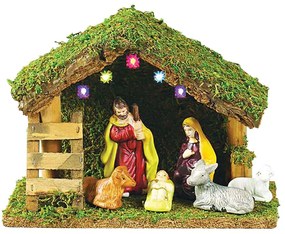 Χριστουγεννιάτικη Παράσταση Φάτνη Με Φως 224103 21x9x16cm Multi