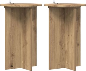 vidaXL Βάση φυτών 2 τεμ. Artisan Δρυς Ø40 x 60 εκ. Επεξεργασμένο Ξύλο