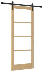 vidaXL Συρόμενη Πόρτα ORKDAL Καφέ 83 x 202 εκ. Ξύλο και μέταλλο