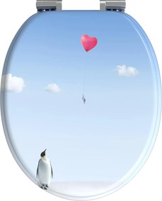 vidaXL Μαλακή κλειστή λεκάνη Μπλε 44 x 38 εκ. Πίνακας MDF