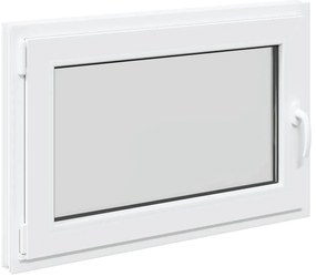 vidaXL Παράθυρο Υπογείου "RISOR" 90x50 εκ. Ανακλινόμενο & Περιστρεφόμενο DIN Αριστερά Λευκό