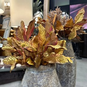 MAGNOLIA LEAVES ΤΕΧΝΗΤΟ ΦΥΛΛΟ ΧΡΥΣΟ ΜΠΟΡΝΤΩ H78cm - 030781