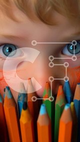 Intra Συλλεκτικό Ξύλινο Παζλ Plywood  4mm - Μικρό παιδί με πολύχρωμα μολύβια Σε Ξύλινο Κουτί - Διαστάσεις Puzzle: 10x10 cm – 25 κομμάτια