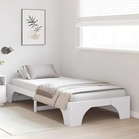 vidaXL Σκελετός Κρεβατιού Λευκό 197 x 97 x 30 εκ. Μασίφ ξύλο πεύκου