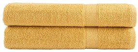 vidaXL Πετσέτες Premium SOLUND 2 τεμ. Χρυσές 100x200 εκ. 600 γρ./μ²