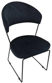 Artekko Moon Καρέκλα με Μεταλλικό Σκελετό και Βελούδο Μαύρο (55x55x80)cm