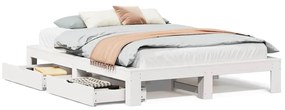 vidaXL Σκελετός Κρεβ. Χωρίς Στρώμα Λευκό 140x190 εκ Μασίφ Πεύκο