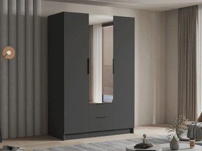 Ντουλάπα Calwi II τρίφυλλη-Μαύρο