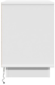 vidaXL κομοδίνο  με LED Λευκό 50x34,5x50 εκ.