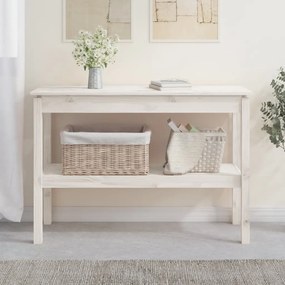 vidaXL Τραπέζι κονσόλα άσπρο 110x40x75 εκ. από Μασίφ Ξύλο Πεύκου