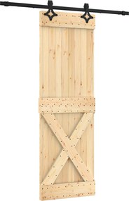 vidaXL Συρόμενη Πόρτα Φυσικό και Μαύρο 70 x 210 cm
