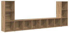 vidaXL Ντουλάπι TV με ράφι 4 pcs Χειροποίητη δρυς 37 x 35 x 107.5 εκ.