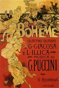 Hohenstein, Adolfo - Εκτύπωση έργου τέχνης Poster by Adolfo Hohenstein for opera La Boheme by Giacomo Puccini, 1895, (26.7 x 40 cm)