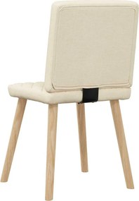 vidaXL Καρέκλες Τραπεζαρίας 4 τεμ. Κρεμ Υφασμάτινες