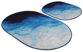 Πατάκια Μπάνιου Oseyan 78 510CHL1180 (Σετ 2τμχ) Black-Blue L'essentiel Maison 60x100cm Πολυέστερ