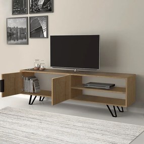 Έπιπλο τηλεόρασης Foot  χρώμα φυσικό οξιάς 160x35x49εκ.
