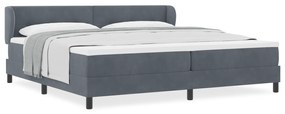 vidaXL Κρεβάτι Box Spring με Στρώμα σε Σκούρο Γκρι 200x200 εκ. Βελούδο