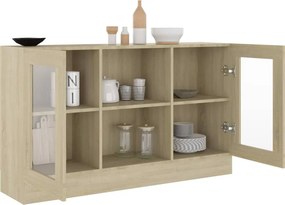 vidaXL Βιτρίνα Χρώμα Sonoma Δρυς 120 x 30,5 x 70 εκ. από Επεξ. Ξύλο