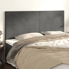 vidaXL Κεφαλάρι Σκούρο Γκρι Βελούδινο 180x5x118/128 εκ.