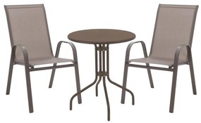 Σετ κήπου - Τραπεζαρία Vergo - Calan 3 τεμ. μέταλλο καφέ Φ60x70 εκ. 60x60x70 εκ.