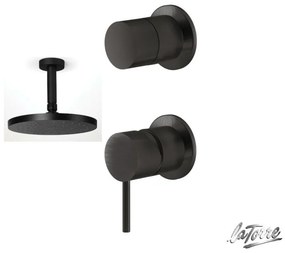 La Torre ELLE316 Black Brushed PVD ΣΕΤ Ανακλινόμενη κεφαλή+μπράτσο οροφής+Μίκτης εντοιχισμού
