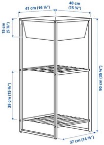 JOSTEIN ραφιέρα με δοχείο/εσωτερικού/εξωτερικού χώρου/σύρμα, 41x40x90 cm 194.371.72