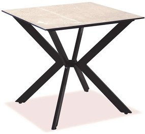 Τραπέζι Τετράγωνο Αλουμινίου Hpl 22497 70x70x75cm Beige-Black