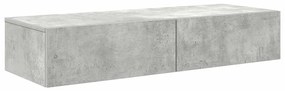 Ράφι τοίχου με συρτάρια Γκρι μπετόν 100x36x19 cm Ξύλο μηχανής 859989