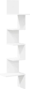 vidaXL Γωνιακή Ραφιέρα Τοίχου Λευκή 32x32x127,5 εκ. Μοριοσανίδα