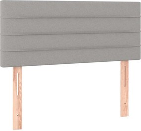 vidaXL Κρεβάτι Boxspring με Στρώμα Ανοιχτό Γκρι 90x200 εκ. Υφασμάτινο